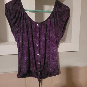 Short Purple faux button tie